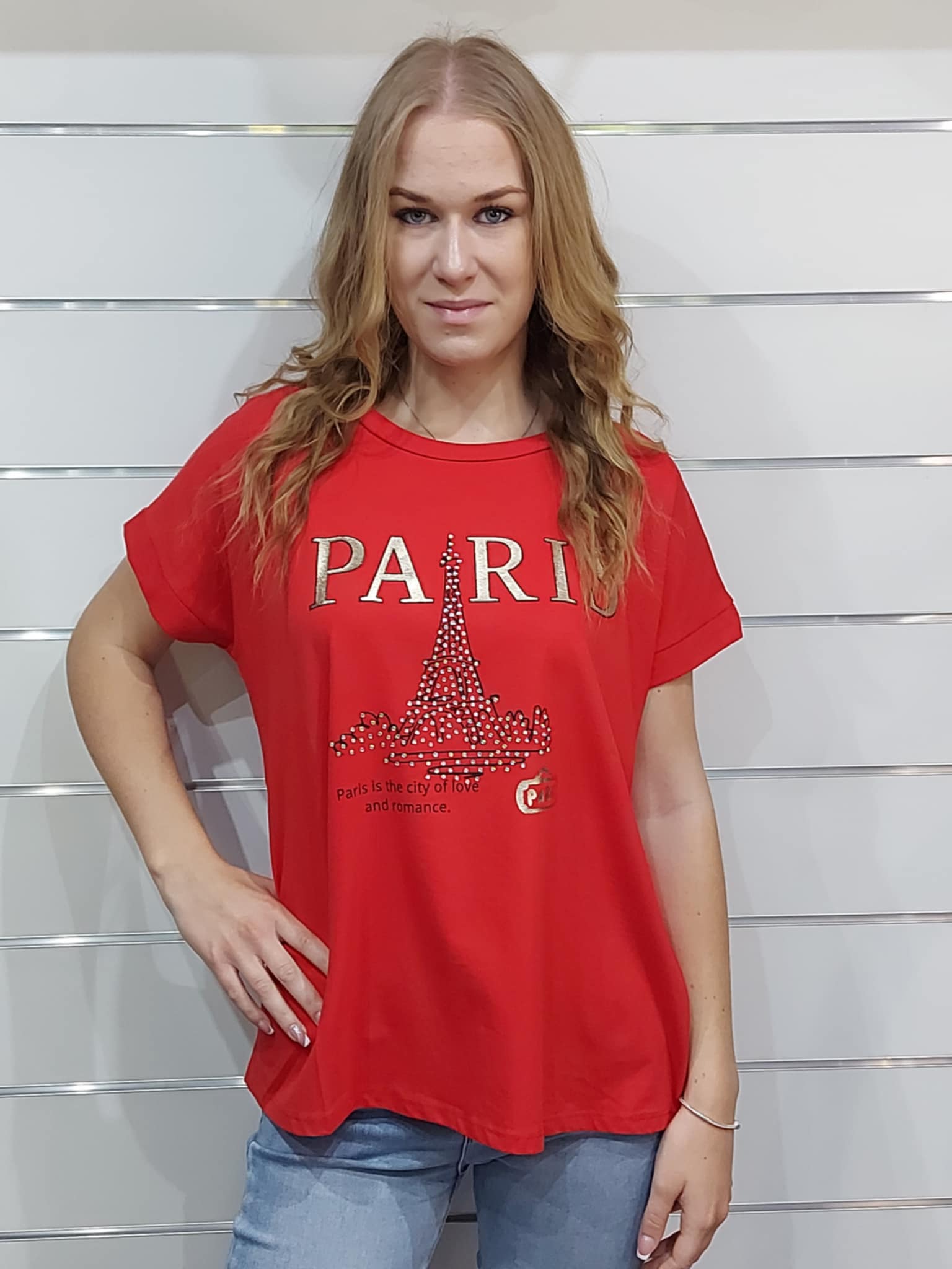 Női Plus Size Fésült Pamut Póló – Strasszköves Tornacipő Mintával( M-3XL)