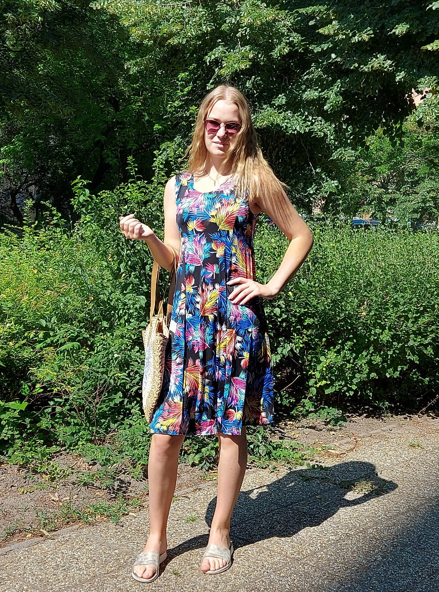 Jégselyem ujjatlan virágmintás női ruha-Plus size