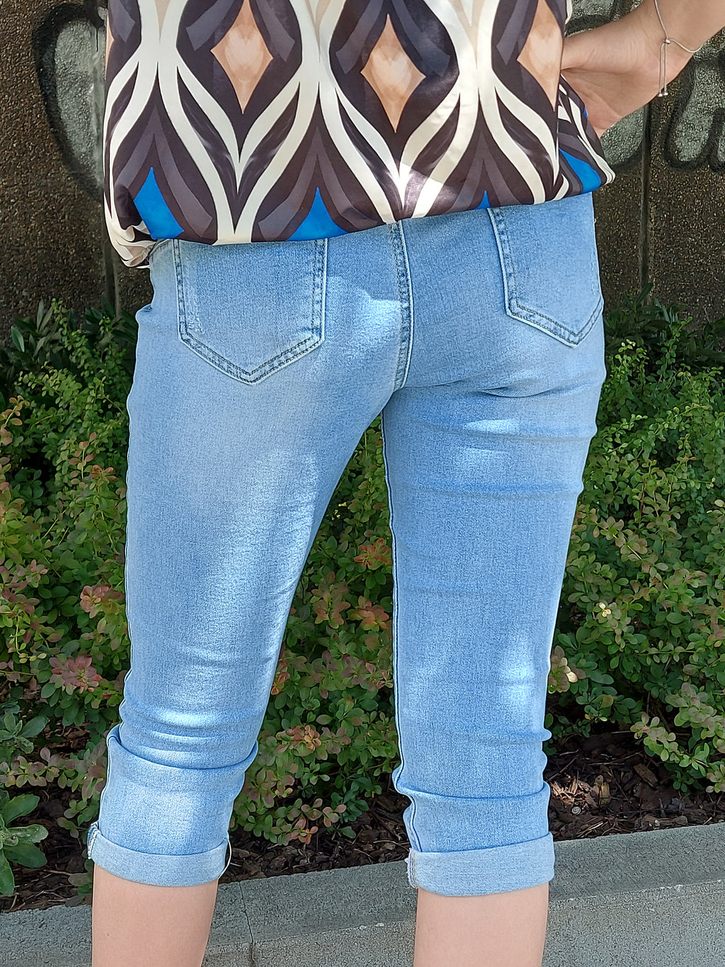 Világoskék női farmer halásznadrág ( L-4XL)