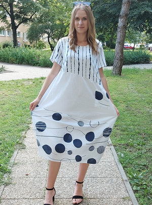 A kép megnyitása diavetítésben, Női pamut ruha-Plus size
