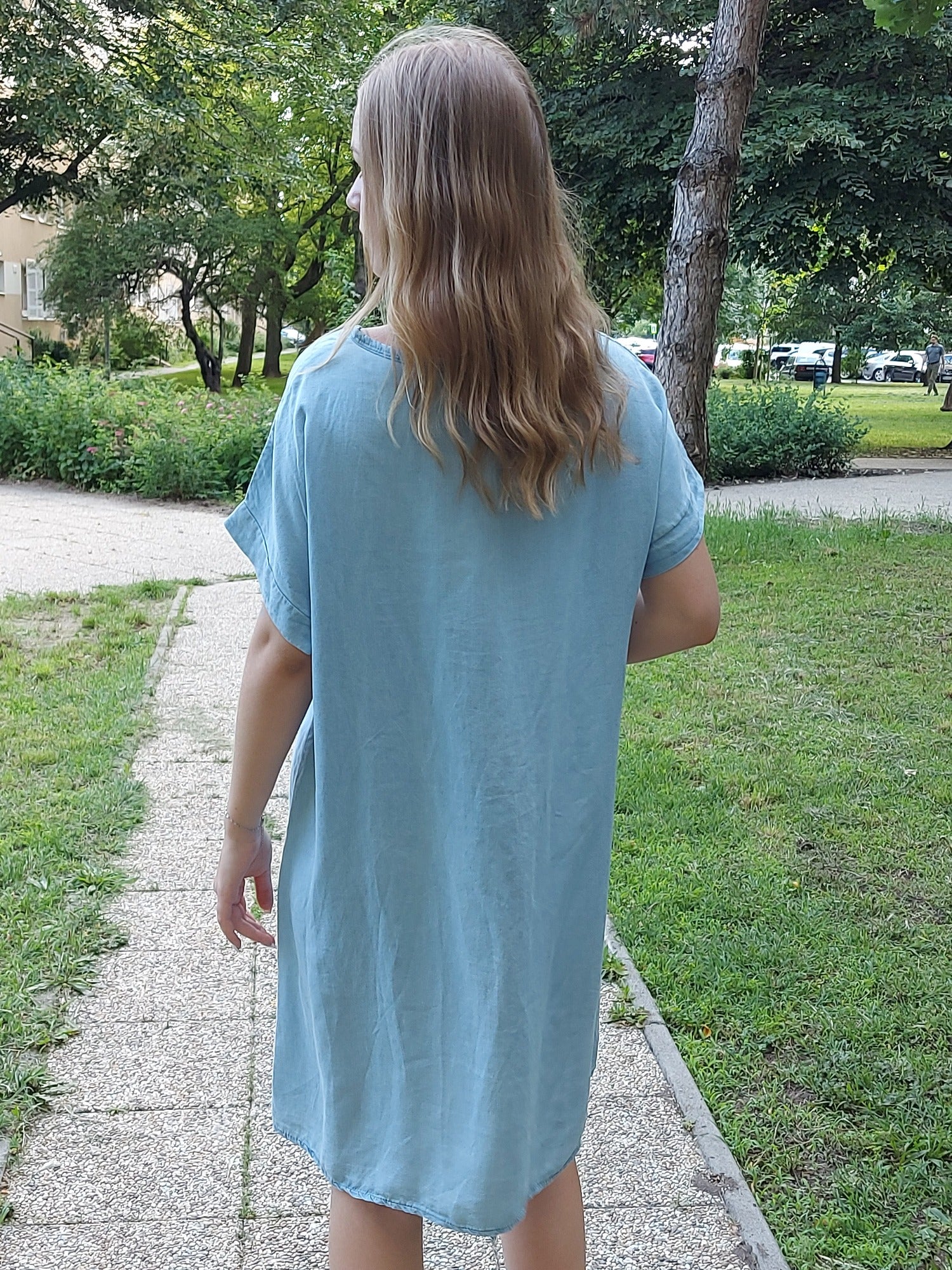 Farmerhatású női nyári ruha-Plus size