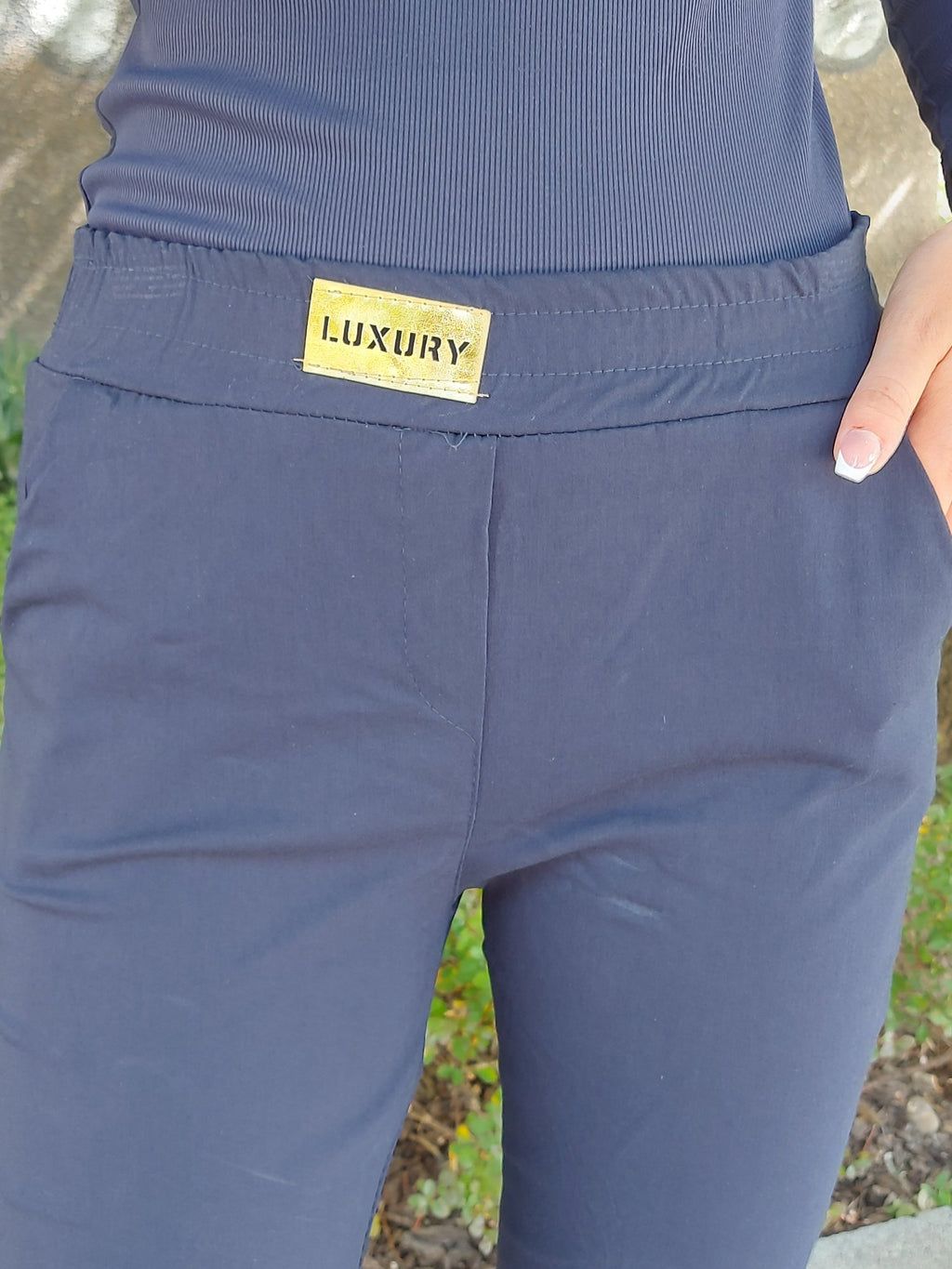 LUXURY gumis derekú női nadrág
