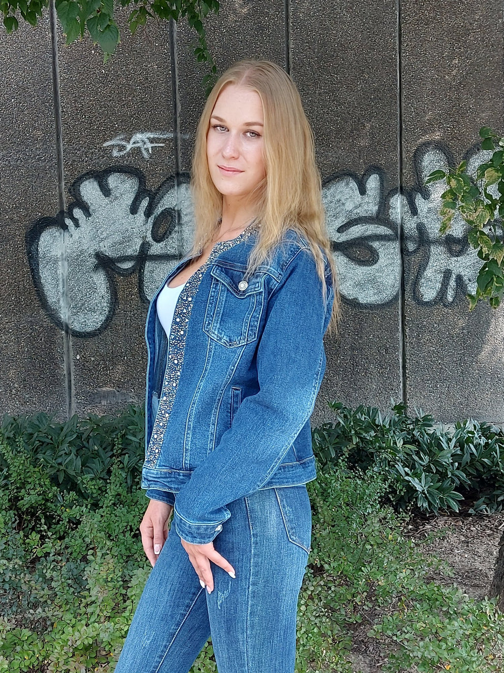 Női farmer blézer-Sötétkék( L-4XL)