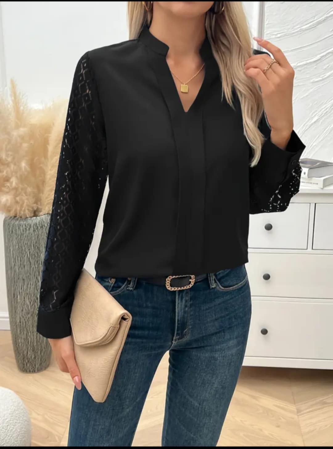 Elegáns női ingblúz-fekete, sötétkék(S-XXL)