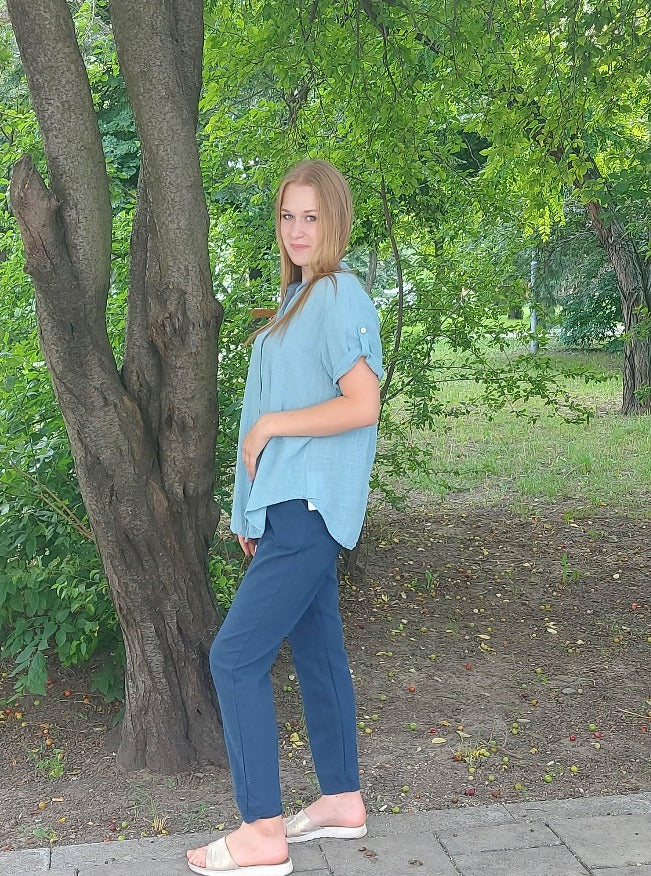 Gombos pamut női ing