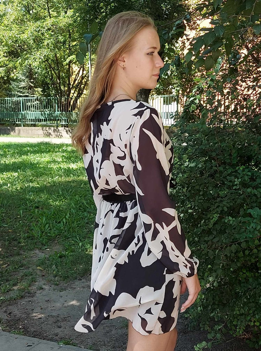 Hosszú ujjú muszlin női ruha