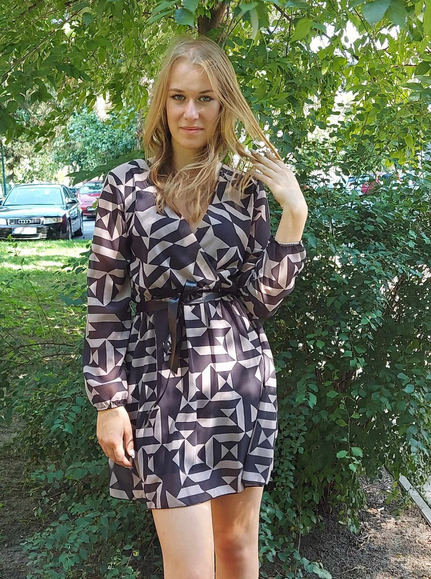 Hosszú ujjú muszlin női ruha