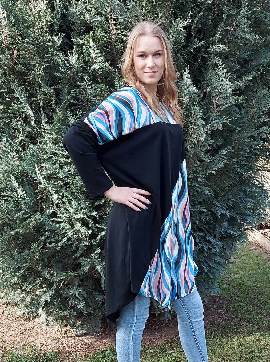 Aszimmetrikus női tunika-PLUS SIZE