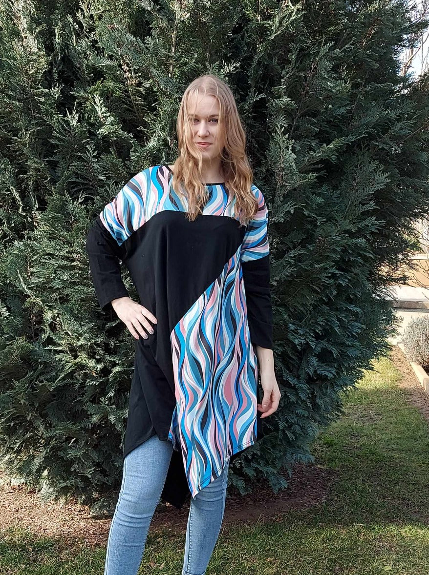 Aszimmetrikus női tunika-PLUS SIZE