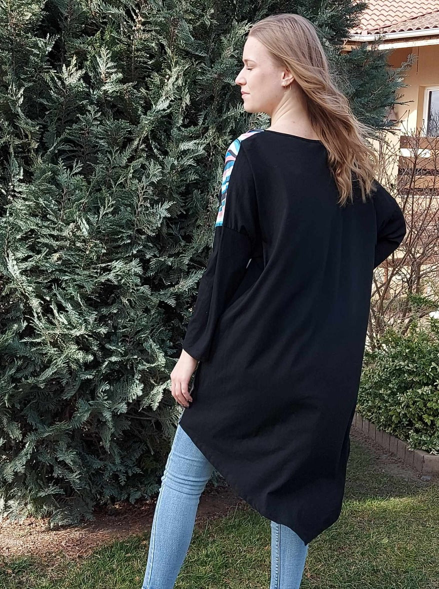 Aszimmetrikus női tunika-PLUS SIZE