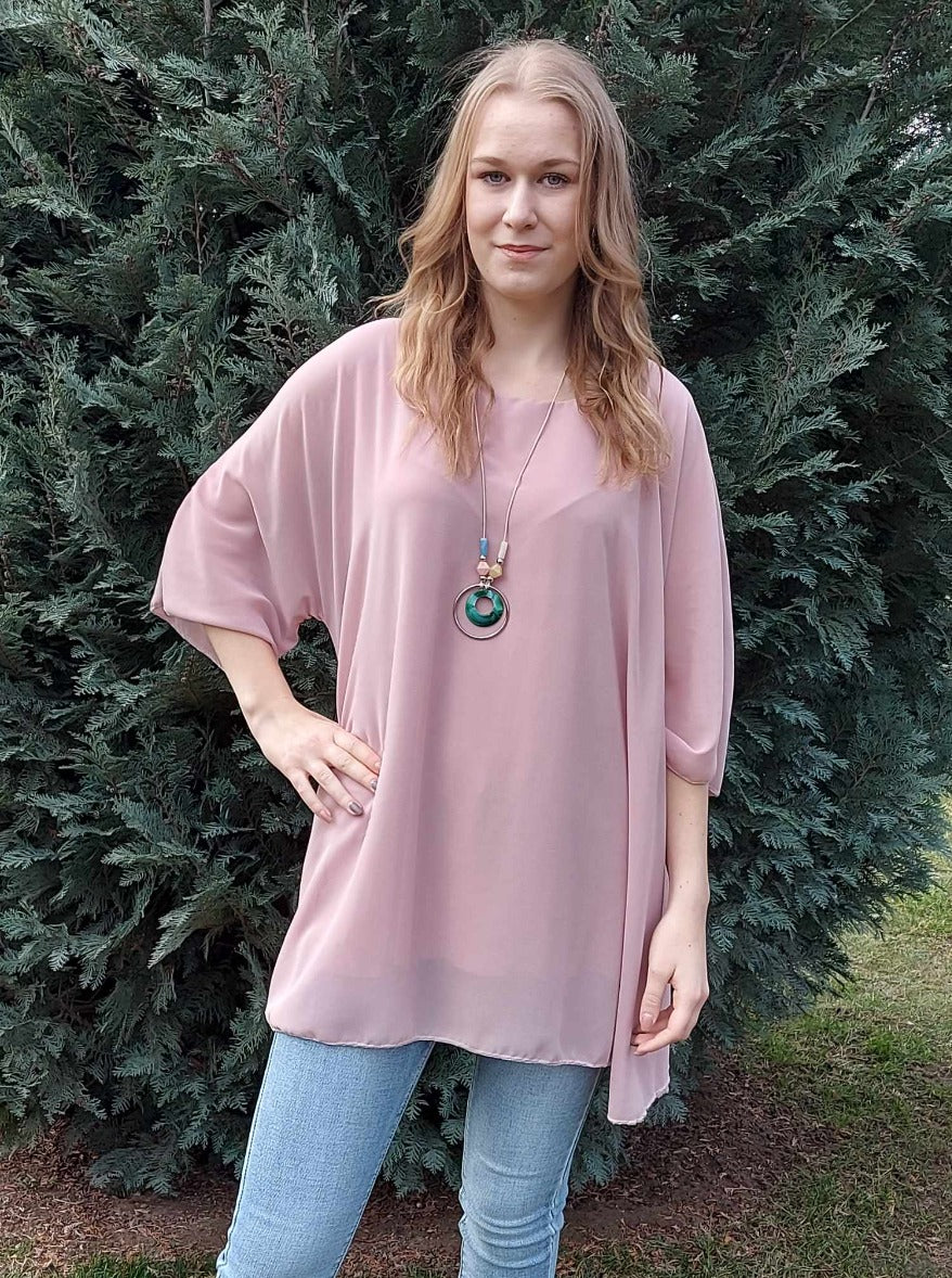 Muszlin felső ajándék lánccal-PLUS SIZE