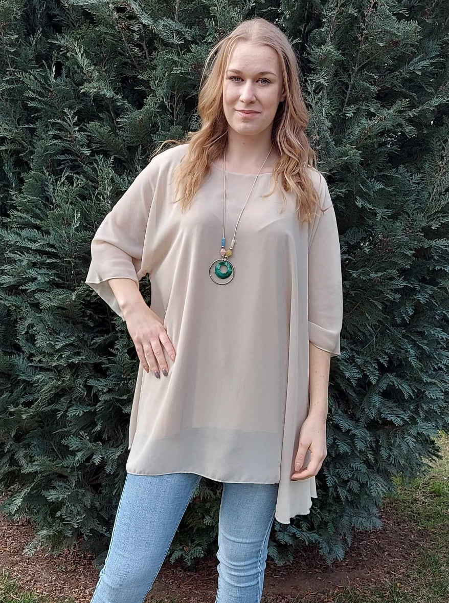 Muszlin felső ajándék lánccal-PLUS SIZE