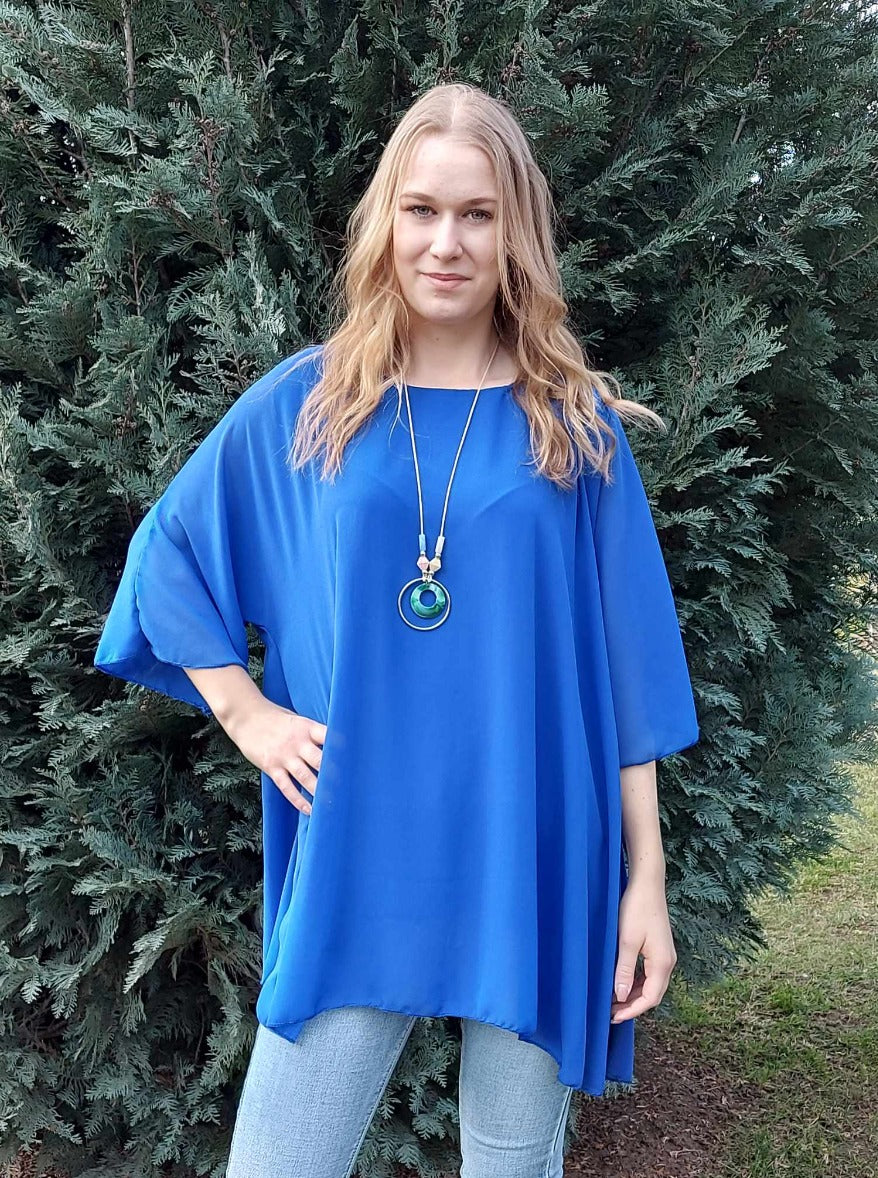 Muszlin felső ajándék lánccal-PLUS SIZE