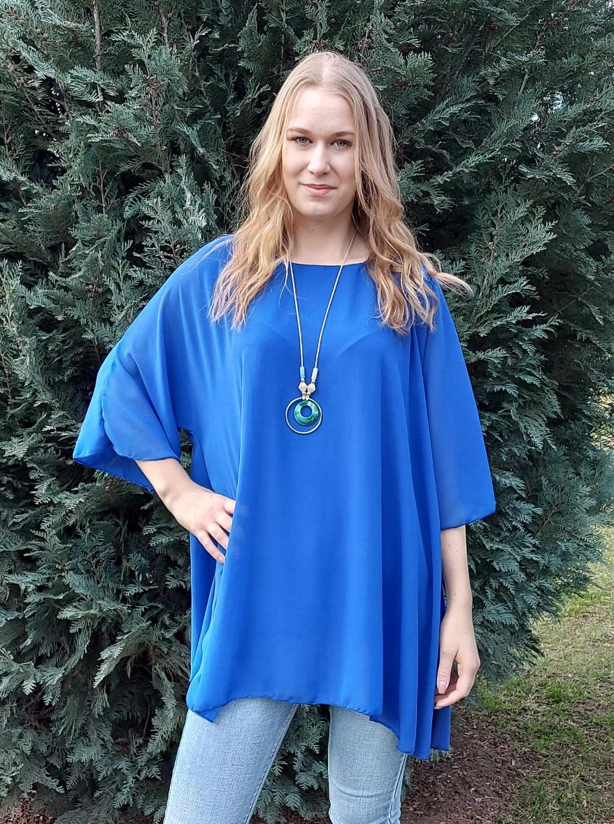 Muszlin felső ajándék lánccal-PLUS SIZE