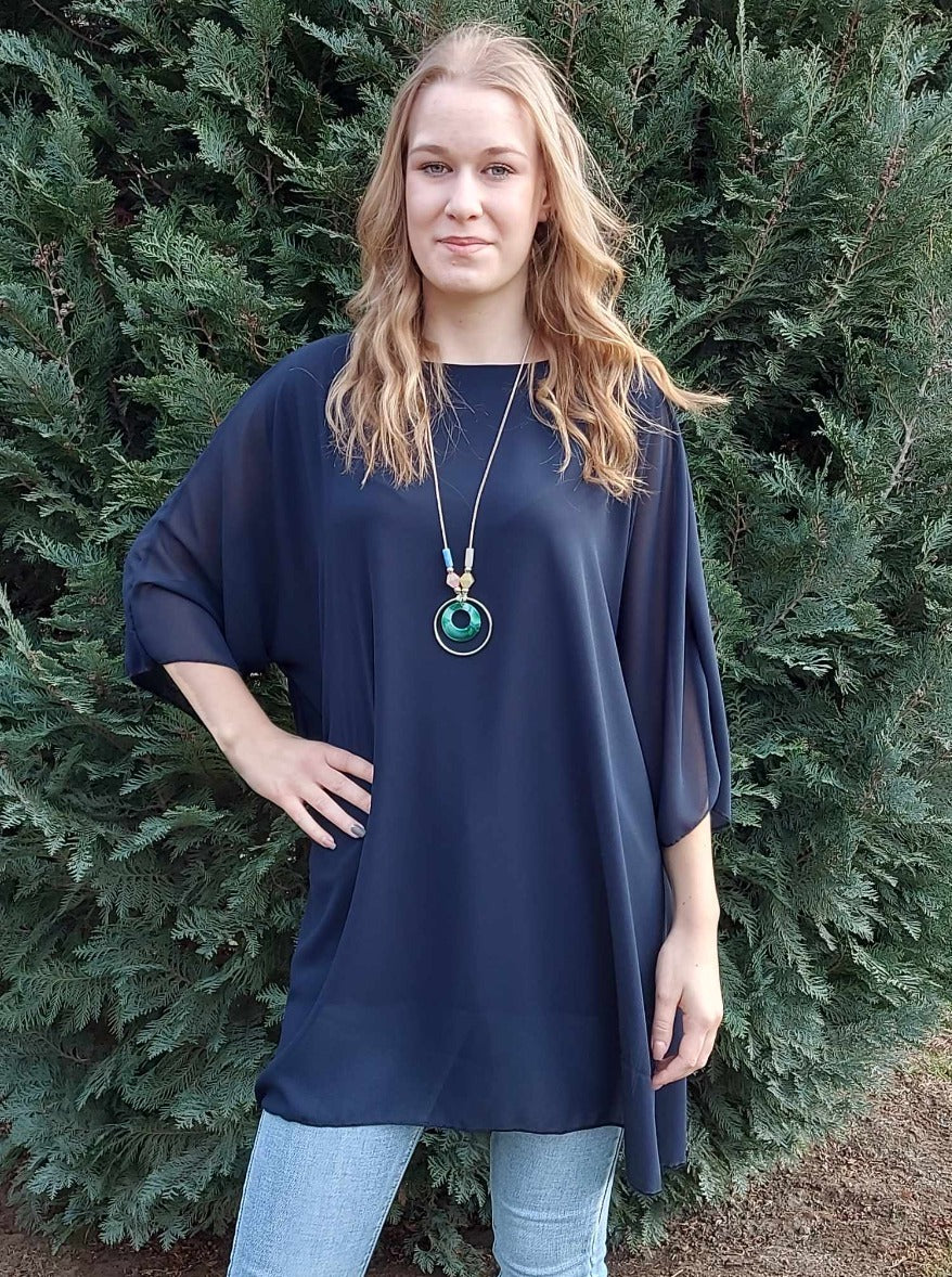 Muszlin felső ajándék lánccal-PLUS SIZE
