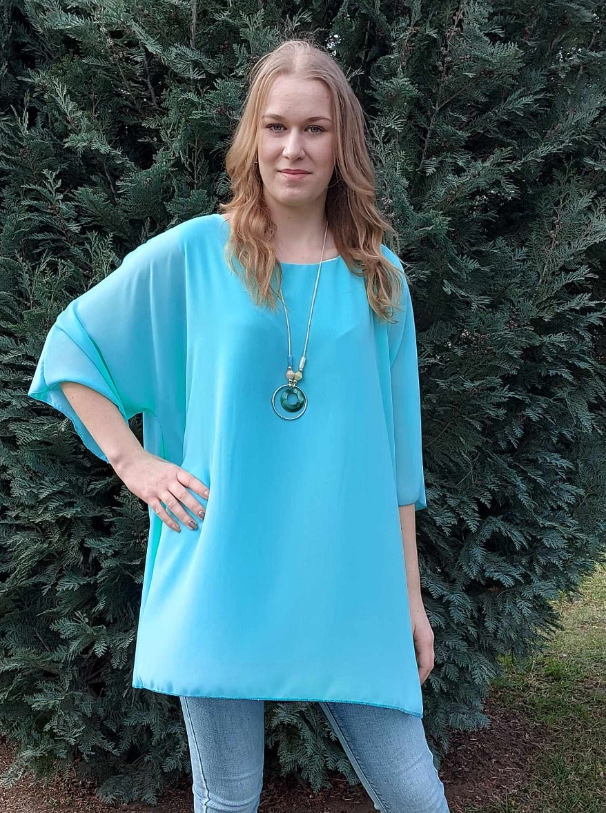 Muszlin felső ajándék lánccal-PLUS SIZE