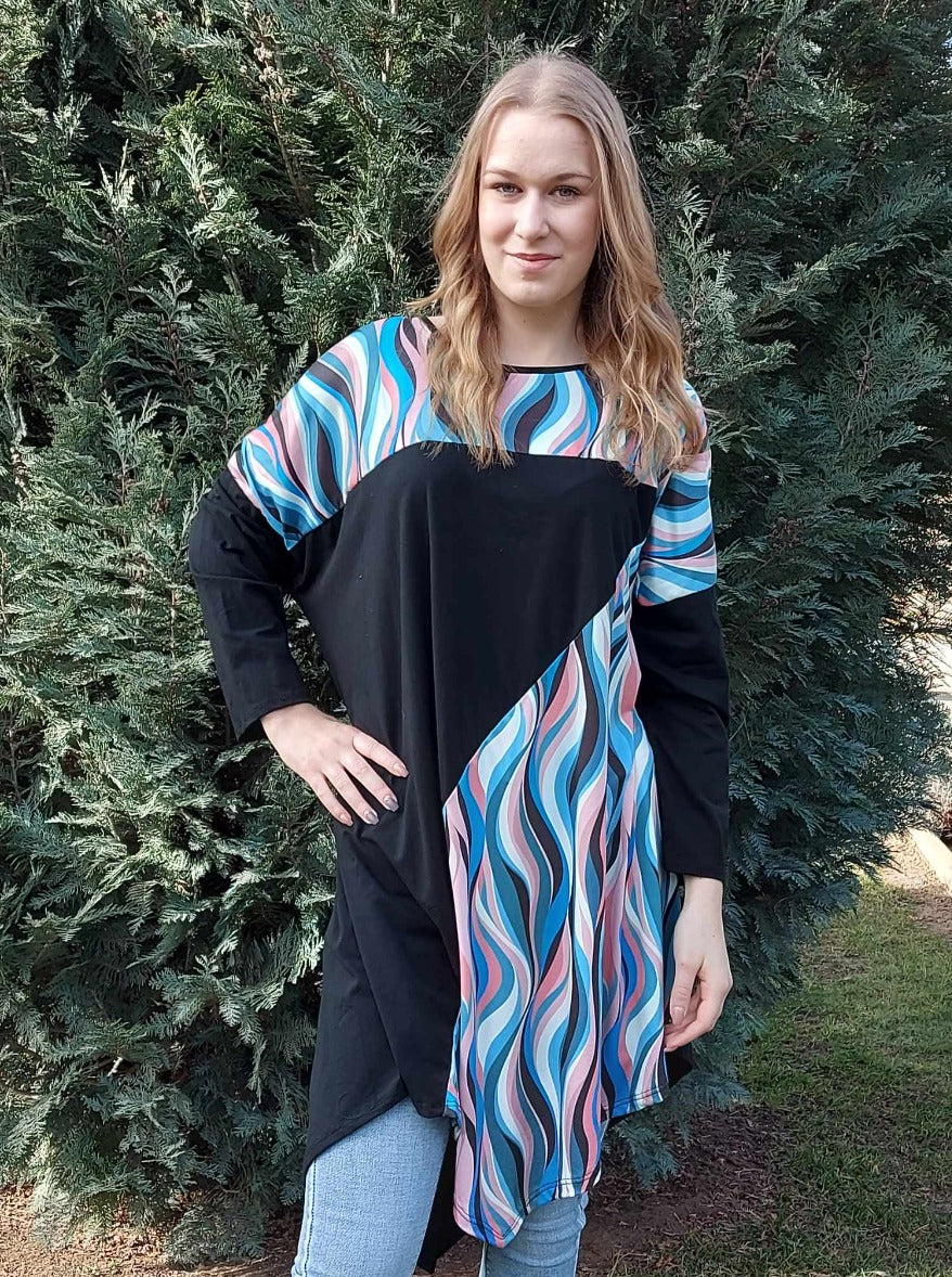 Aszimmetrikus női tunika-PLUS SIZE