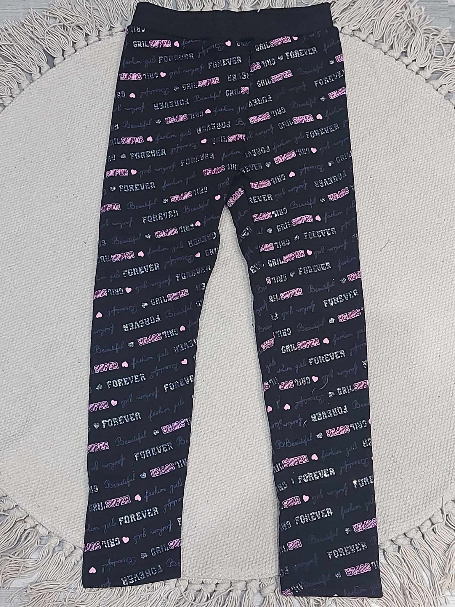 Fekete THERMO lány leggings (6év -16év)