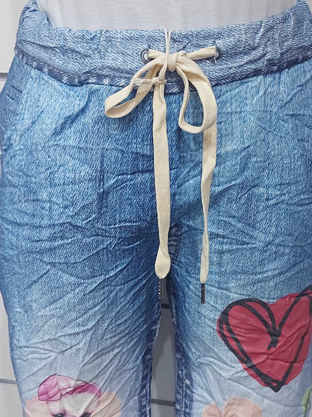 Farmerhatású mintás női nadrág (S-XL)