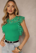 Csipke betétes női felső-zöld,fekete,bézs,fehér (S/M,L/XL)