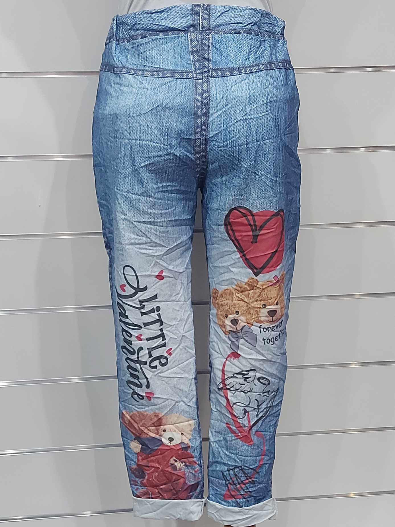 Farmerhatású mintás női nadrág (S-XL)