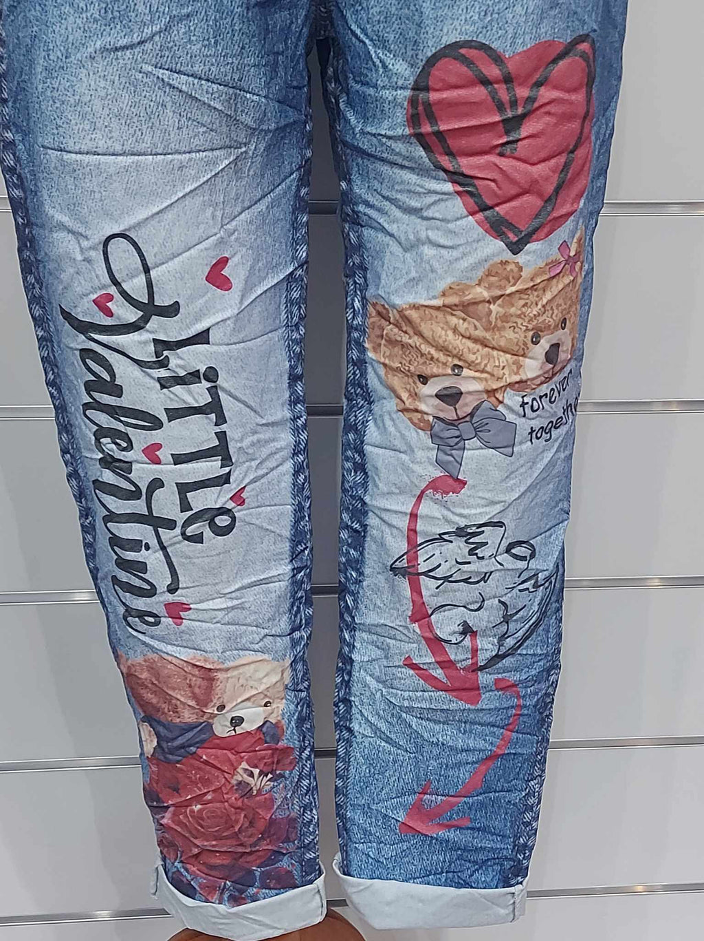 Farmerhatású mintás női nadrág (S-XL)