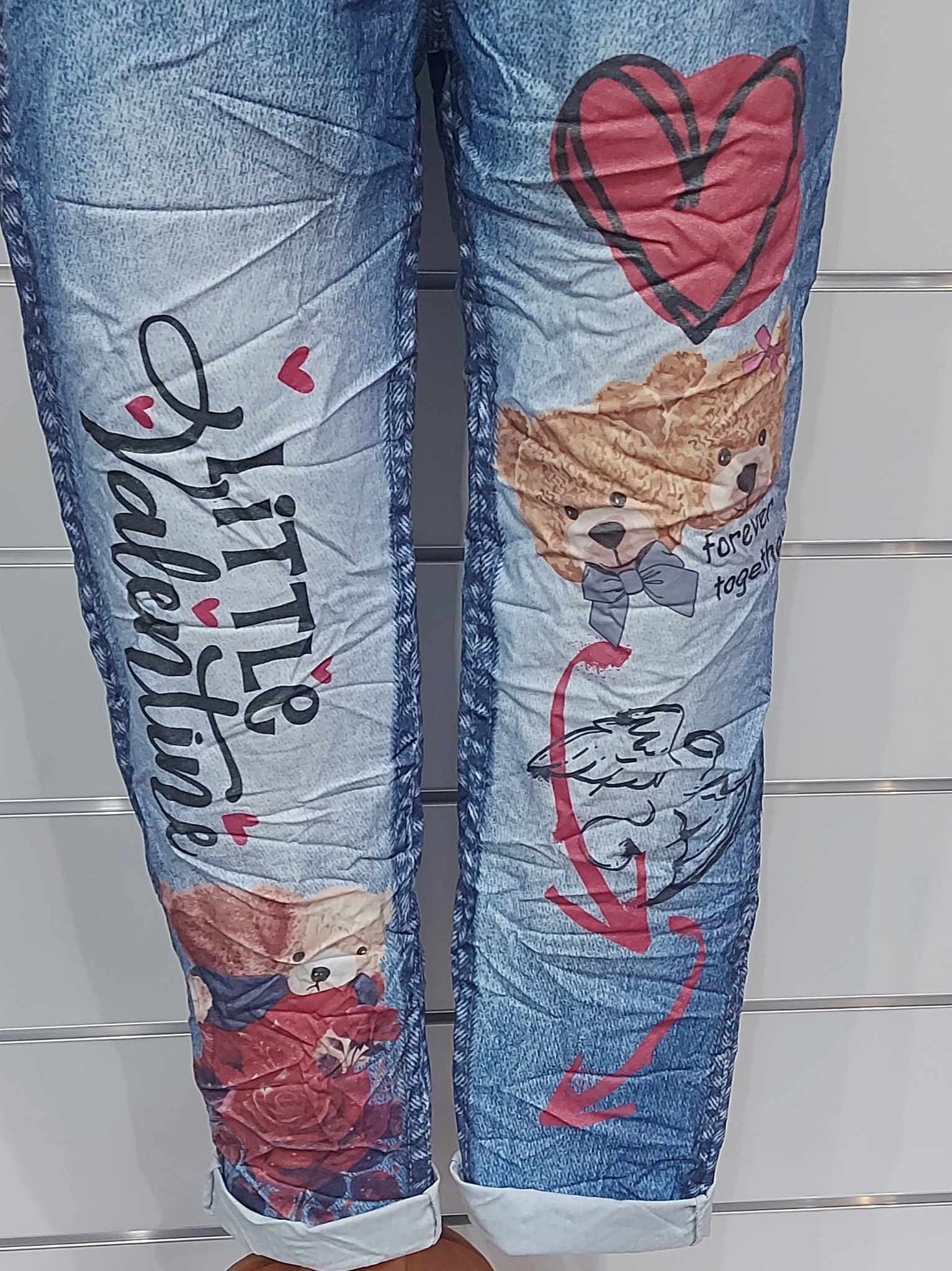 Farmerhatású mintás női nadrág (S-XL)