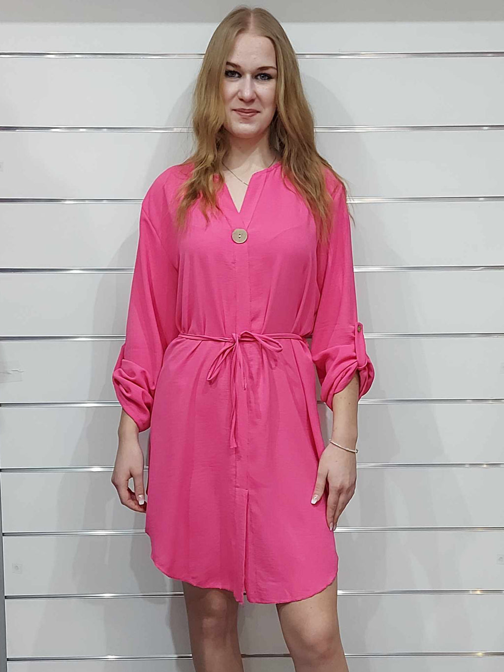 Hosszú ujjú női tunika/ruha- pink, menta, fekete(M-2XL)