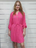 Hosszú ujjú női tunika/ruha- pink, menta, fekete(M-2XL)