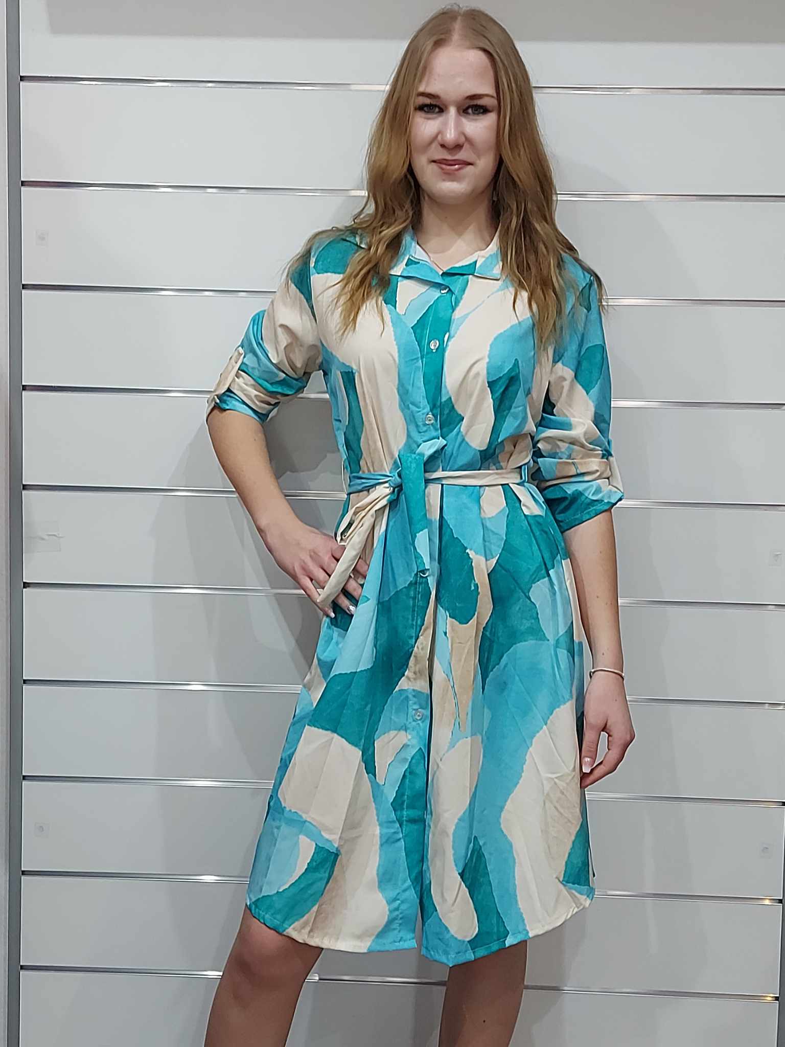 Végig gombos női ingruha -több színben(S-XL)