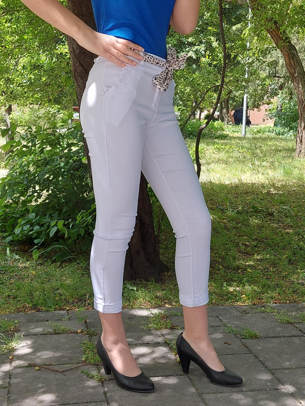 Női szövetnadrág fehér színben( S-XXL)