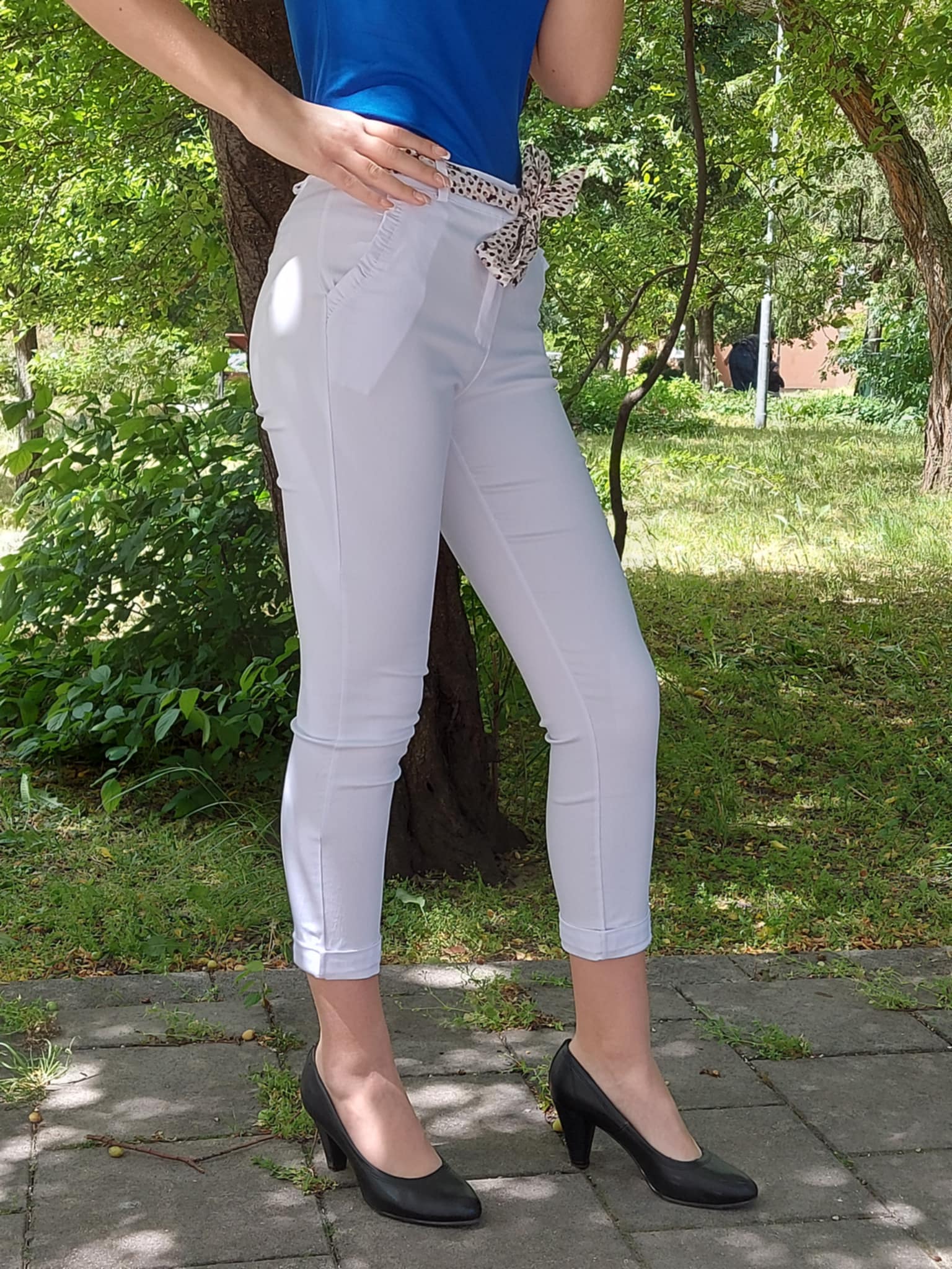 Női szövetnadrág fehér színben( S-XXL)