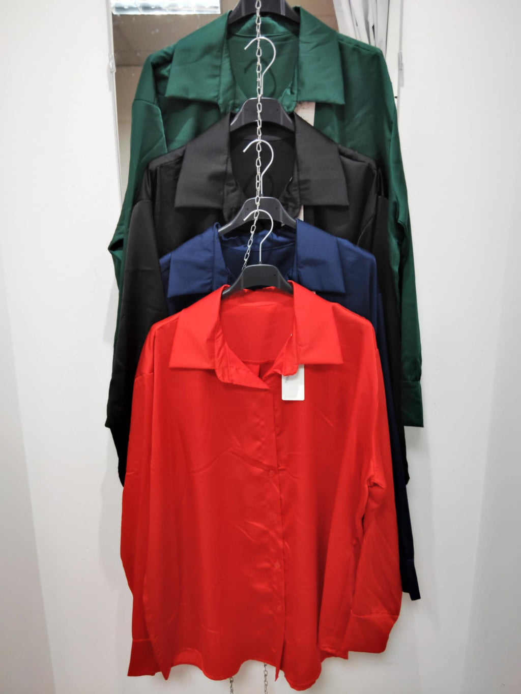 Női selyem hatású ing(L-3XL)-PLUS SIZE