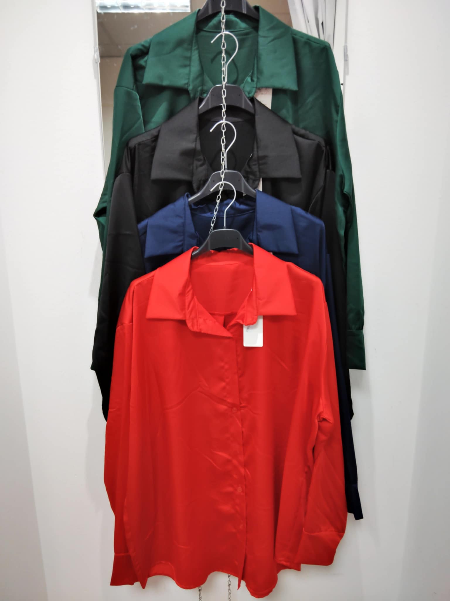 Női selyem hatású ing(L-3XL)-PLUS SIZE