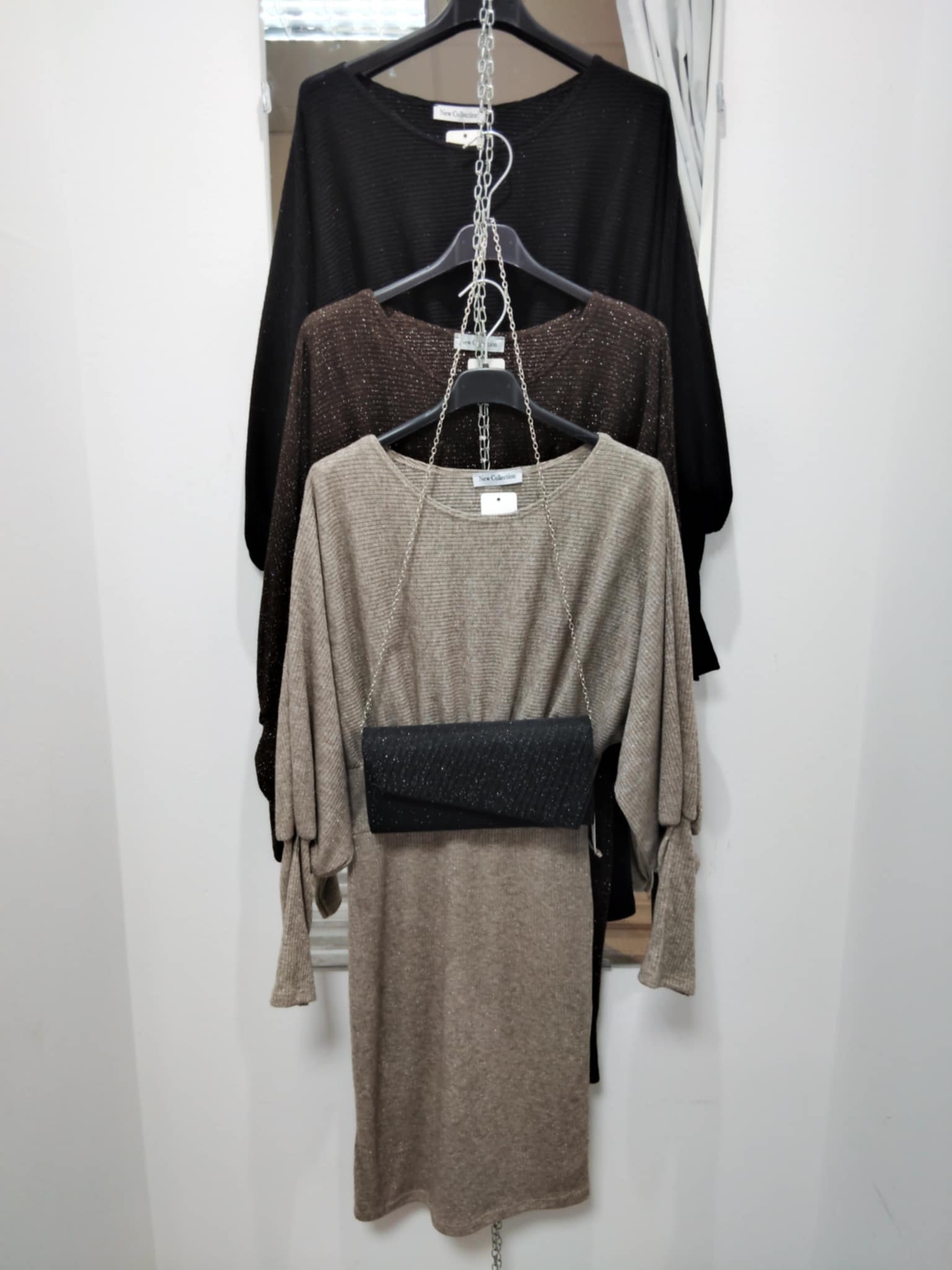 Női vékony kötésű denevérujjú ruha – S–XL