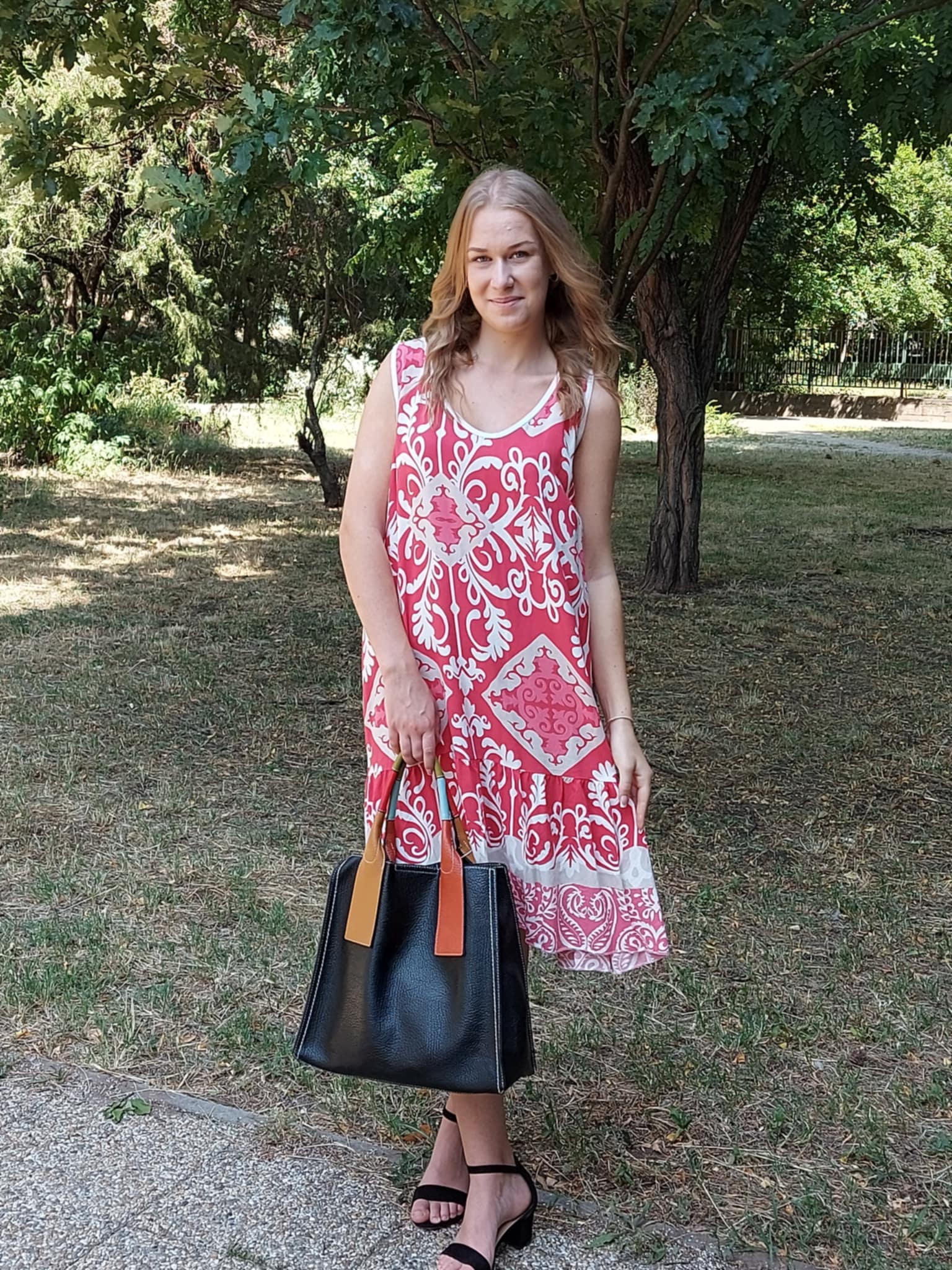 Ujjatlan mintás női ruha – kényelmes elegancia nyári napokra-PLUS SIZE(L-2XL)