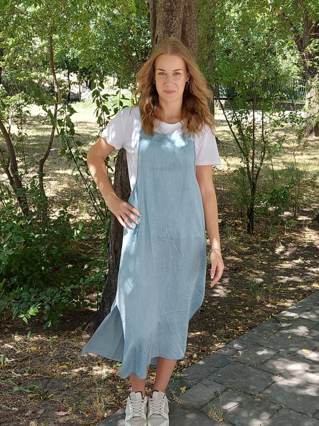 Kantáros női maxiszoknya + fehér pamut póló szett ( S-XL)