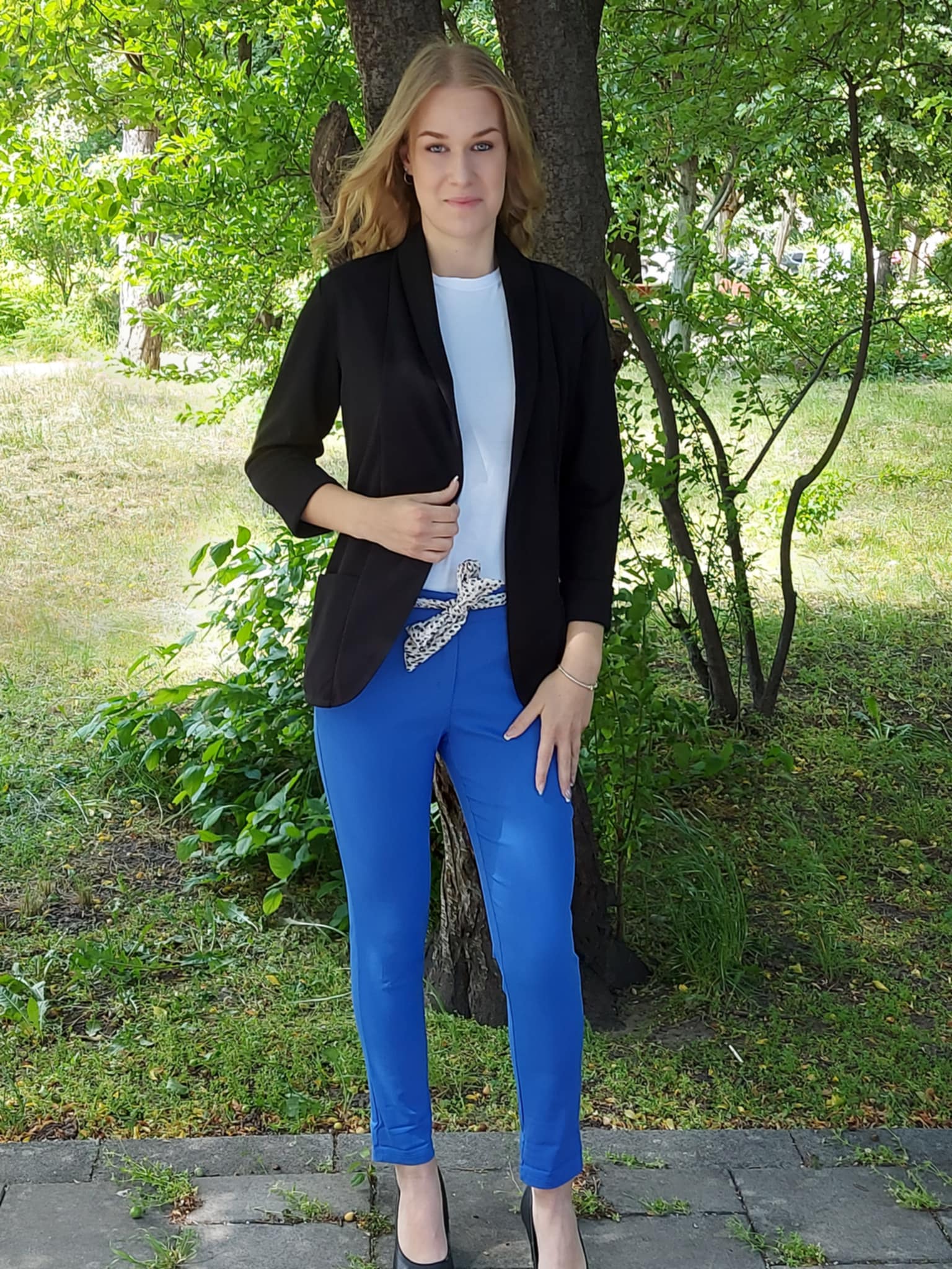 Női szövetnadrág királykék színben(S-XXL)