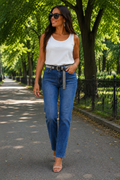 Egyenes szárú, extra elasztikus női farmernadrág – Push Up fazon S-2XL