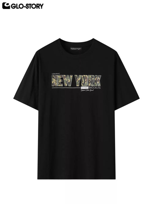 Férfi pamut póló – NEW YORK nyomott mintával