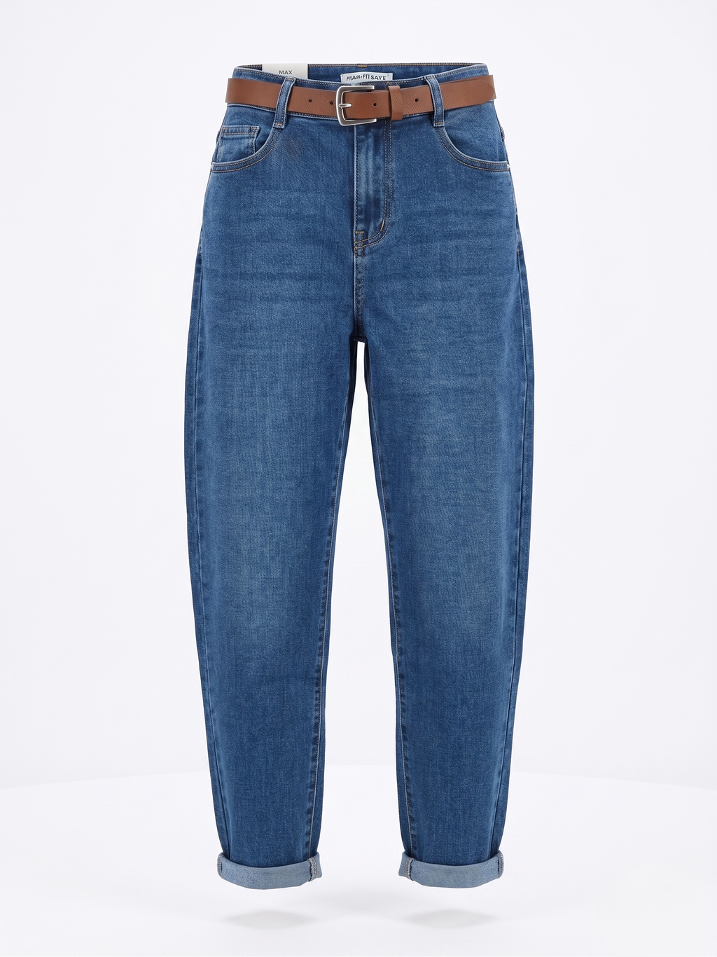 Női plus size baggy fit push-up farmernadrág – laza stílus nőies formával