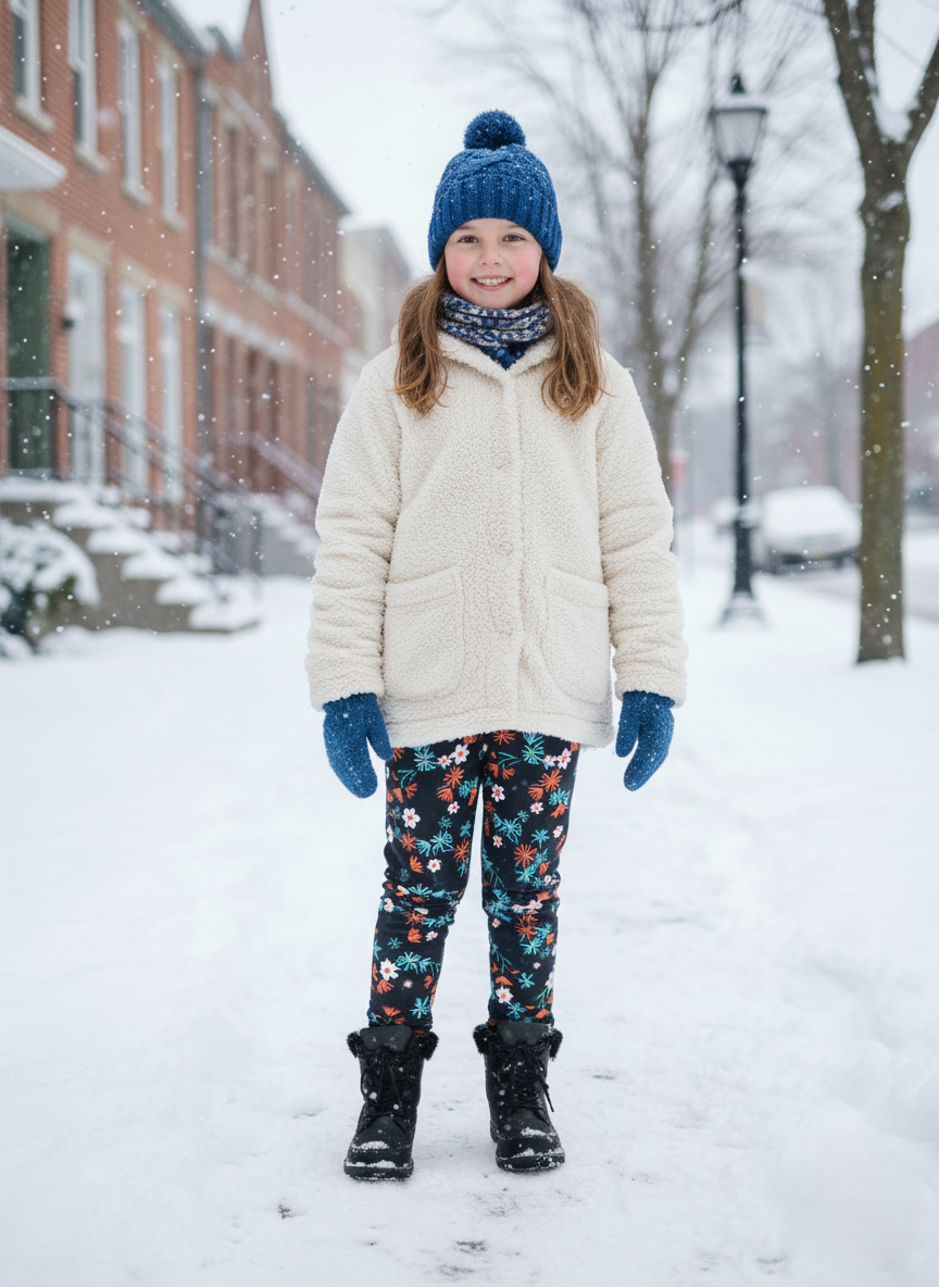 Lányka thermo leggings “VIRÁG” mintával – 134–170