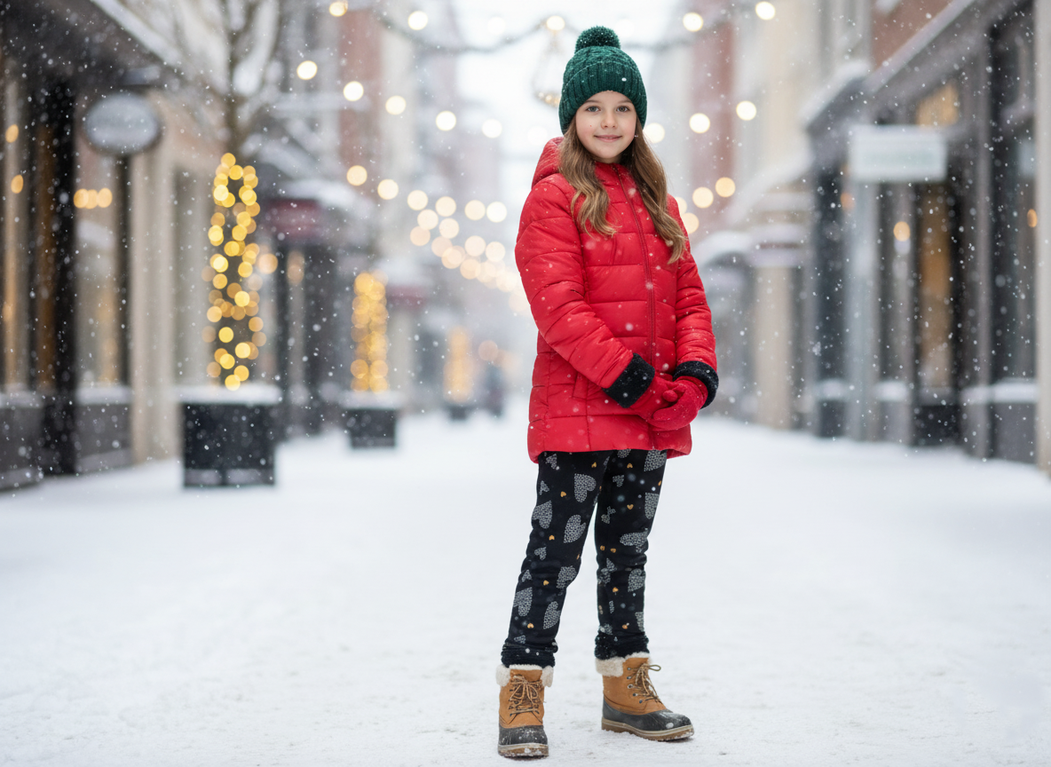 Lányka thermo leggings "SZÍV” mintával – 134–164