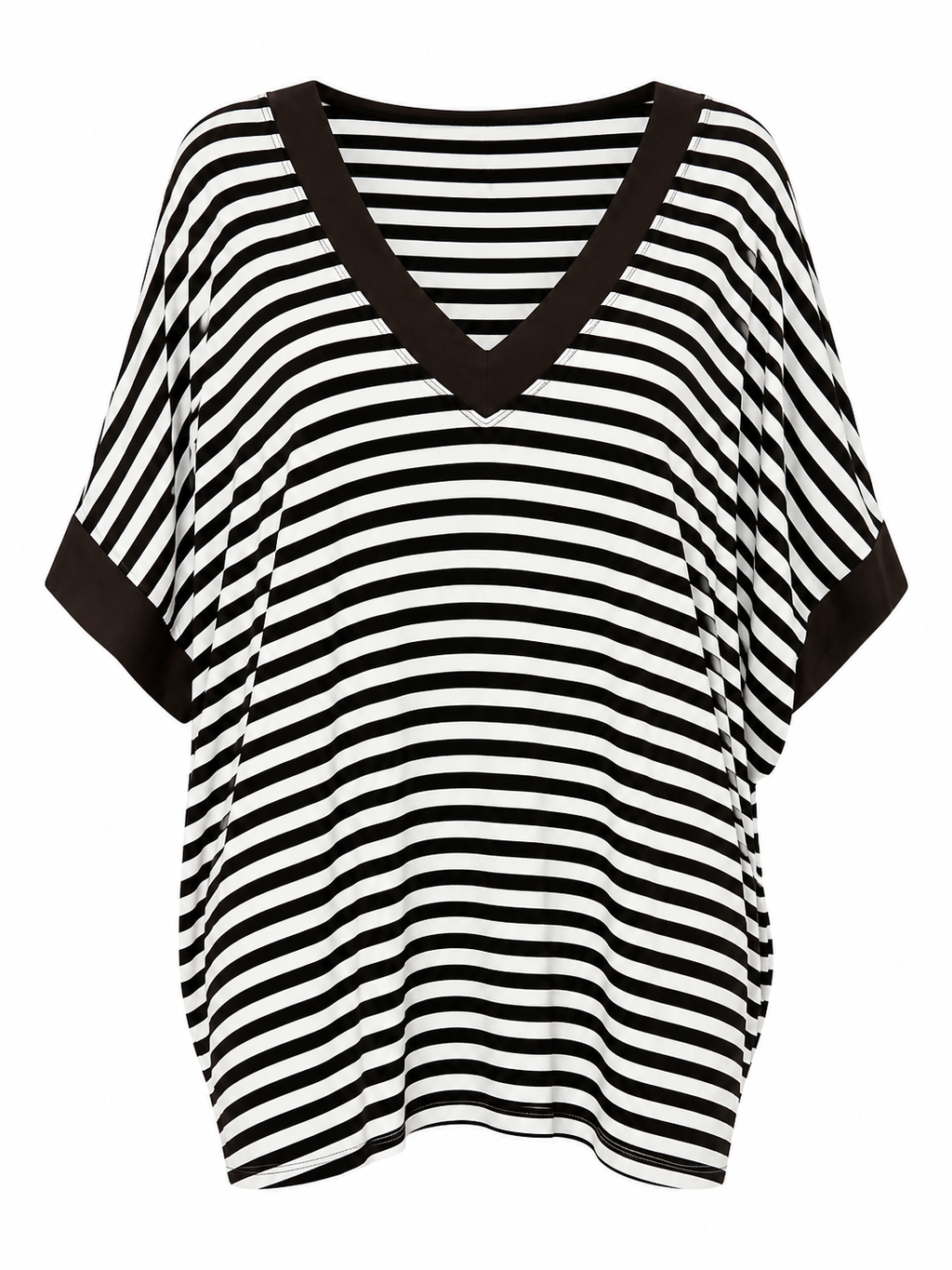 Női csíkos V-nyakú felső – Plus Size ( L-4XL)