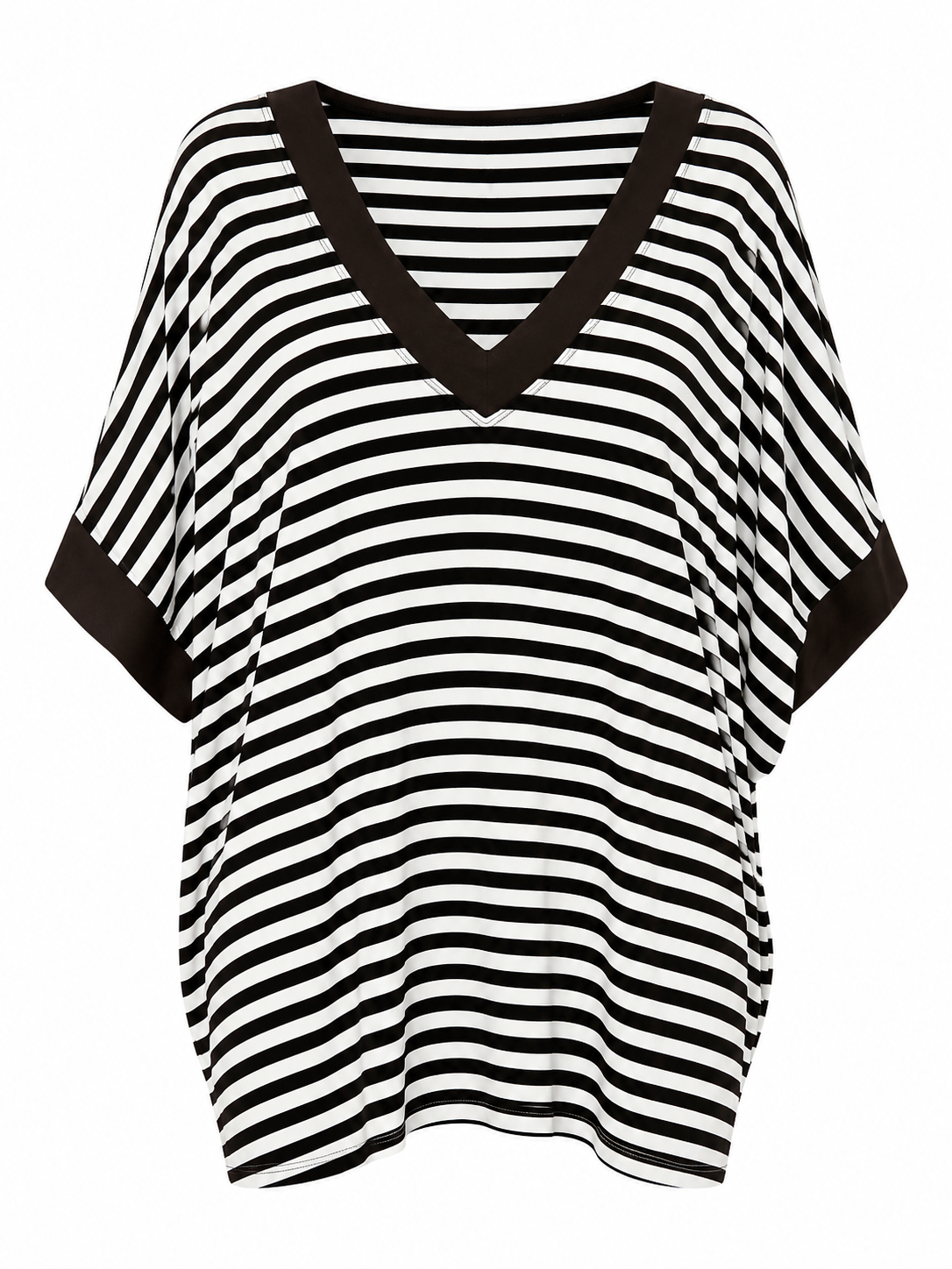 Női csíkos V-nyakú felső – Plus Size ( L-4XL)