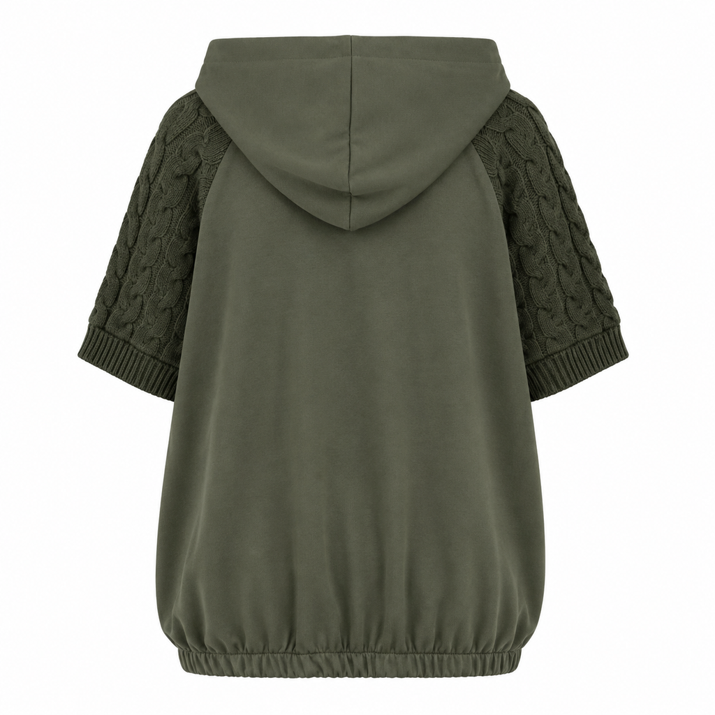 Kötött ujjú kapucnis női mellény – PLUS SIZE ( L-3XL)