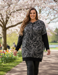 Női nyomott mintás tunika – Stílus és kényelem molett méretben(L-4XL)