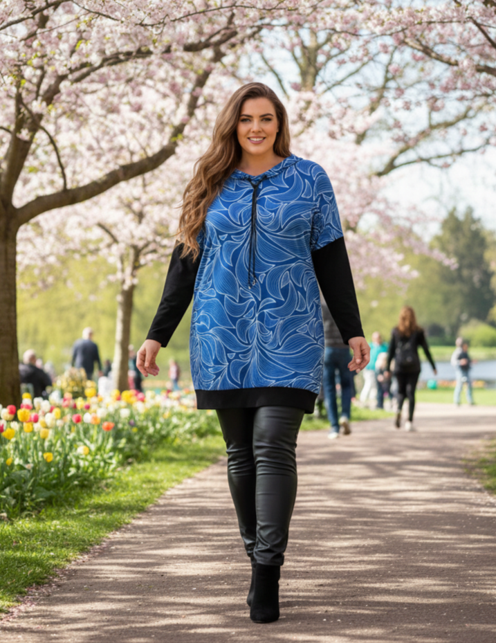 Női nyomott mintás tunika – Stílus és kényelem molett méretben(L-4XL)