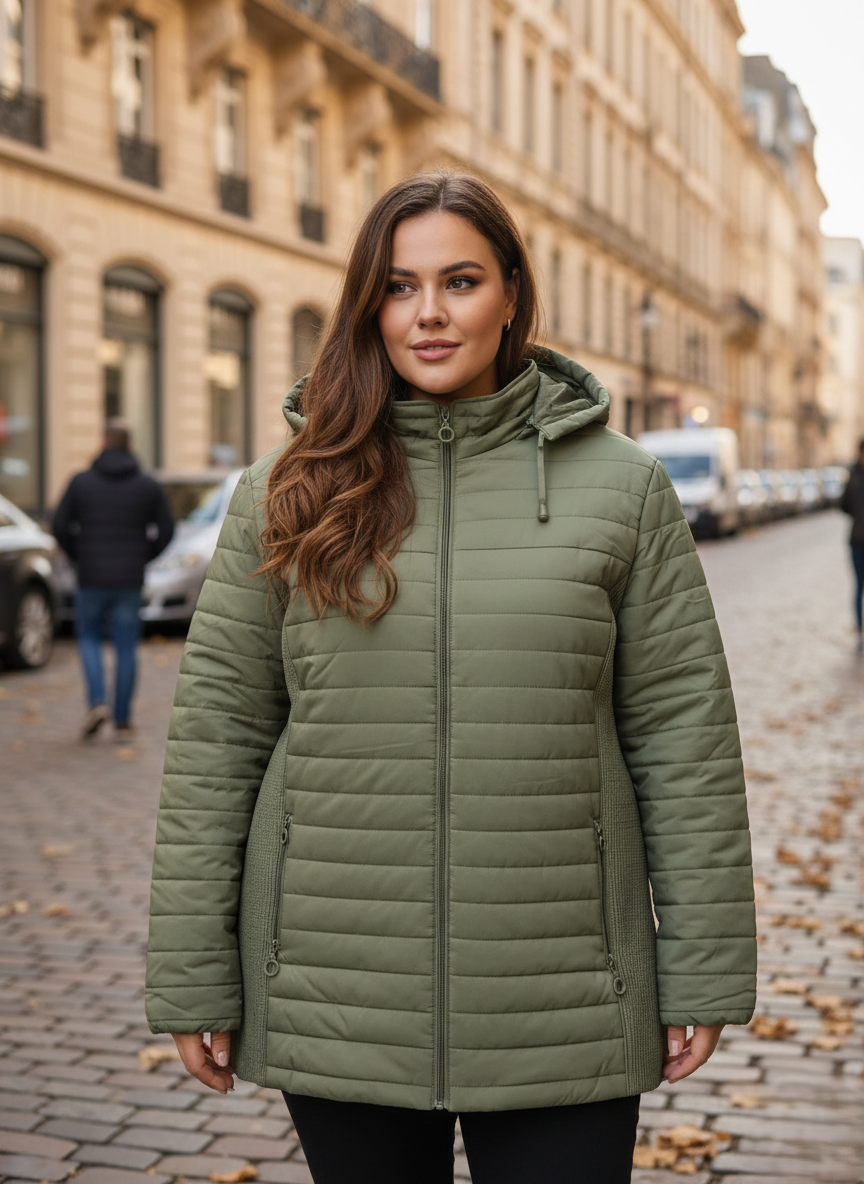 Prémium Női Átmeneti Kabát – Üde Pisztáciazöld Elegancia (L-6XL)