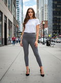 Elasztikus női leggings – széles gumis derék, alakformáló fazon(S/M, L/XL)